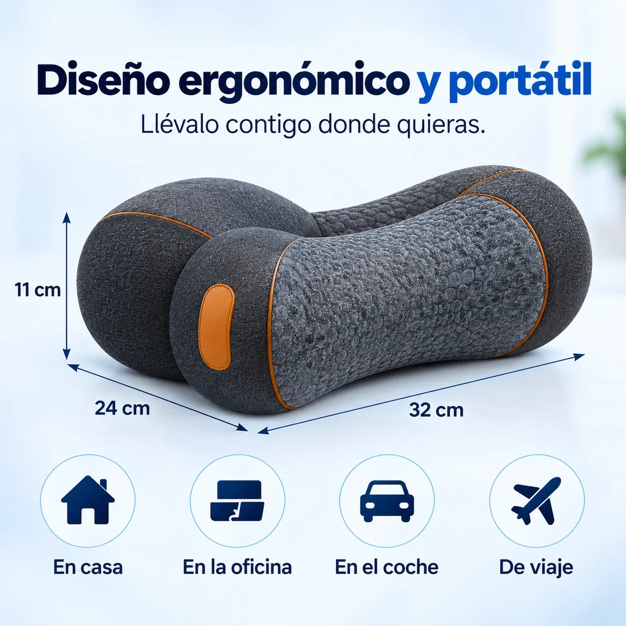 Dimensiones del dispositivo cervical ergonómico y sus contextos de uso
